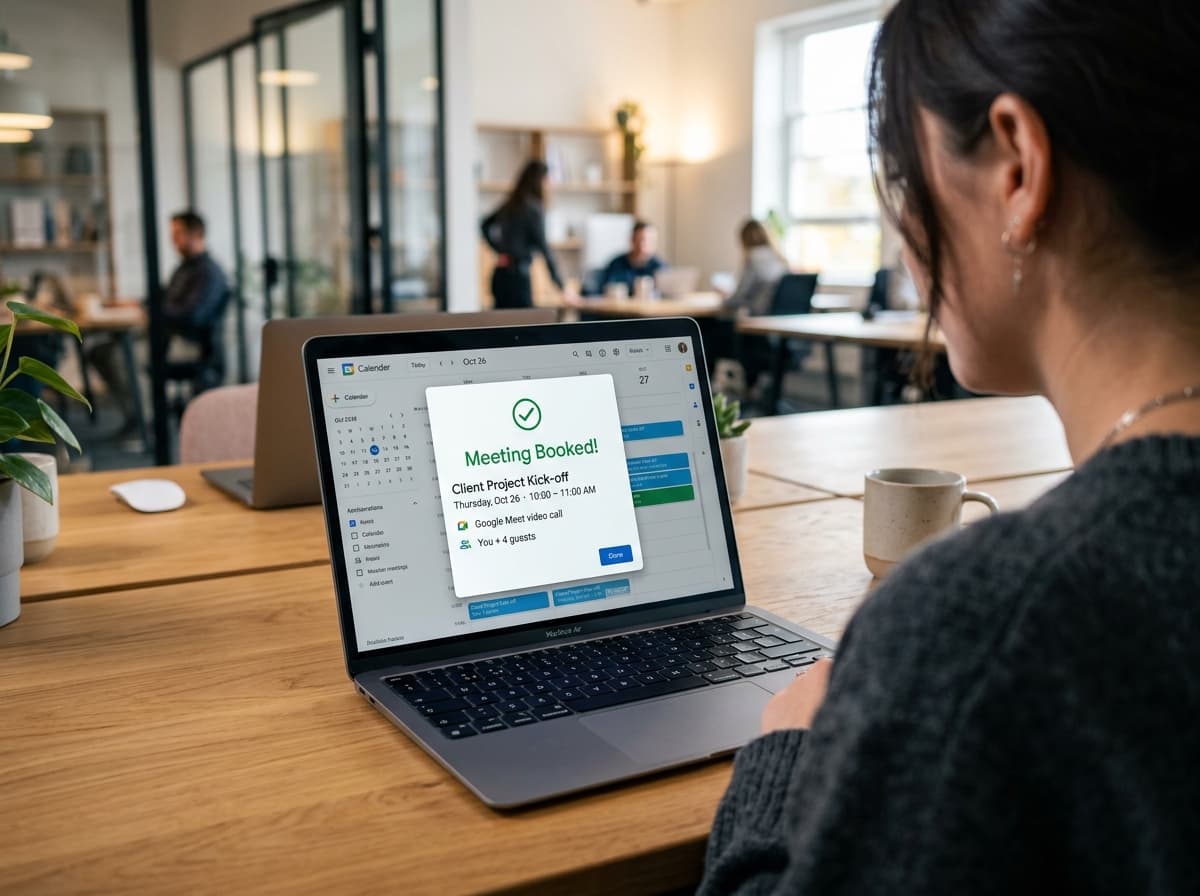 HaiLOAgent Meeting Booked Confirmation on Laptop
